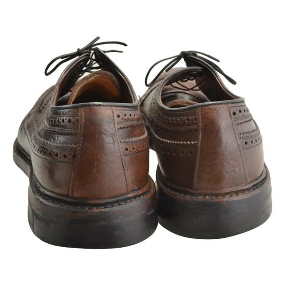 HY-TEST Steel Toe Safety Shoes Brown Leather Wing Tip Full Brogue Men\'s Size 9D